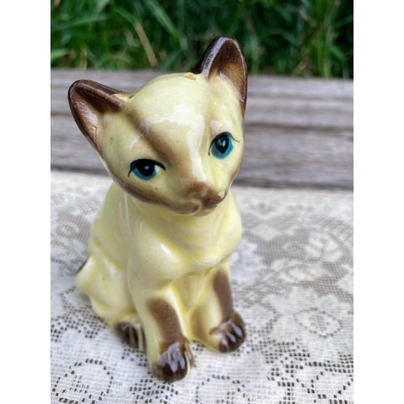 Vintage 1950s Ceramic Siamese Kitten Figurine - Picture 3 of 9